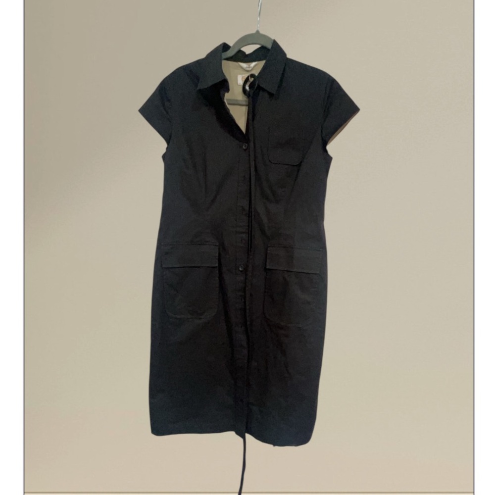 Talbots Black Button-Up Dress